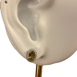 925 Elegant Silver and‎ tourmaline oval stone Earrings